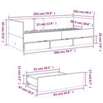 Daybed with Drawers without Mattress White 100x200 cm - Bargainia.com - 