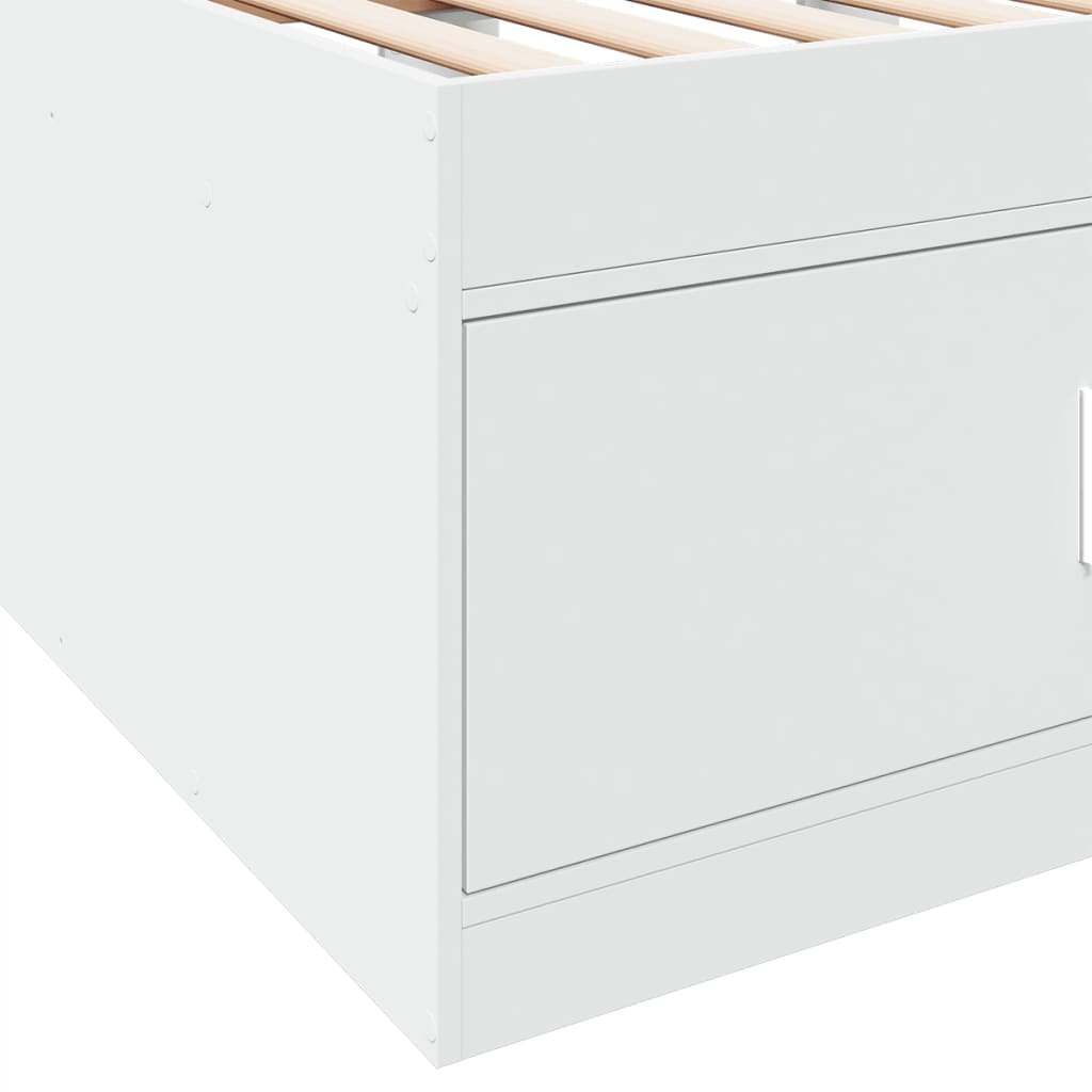 Daybed with Drawers without Mattress White 75x190 cm Small Single - Bargainia.com - 
