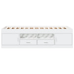 Daybed with Drawers without Mattress White 75x190 cm Small Single - Bargainia.com - 