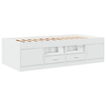 Daybed with Drawers without Mattress White 75x190 cm Small Single - Bargainia.com - 