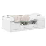 Daybed with Drawers without Mattress White 75x190 cm Small Single - Bargainia.com - 