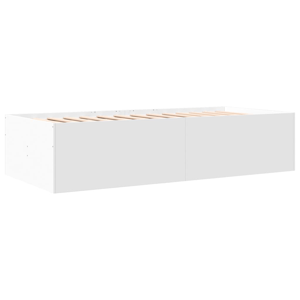 Daybed with Drawers without Mattress White 75x190 cm Small Single - Bargainia.com - 