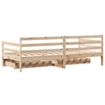 Daybed with Drawers without Mattress White 80x200 cm Solid Wood - Bargainia.com - 