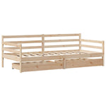 Daybed with Drawers without Mattress White 80x200 cm Solid Wood - Bargainia.com - 