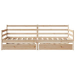 Daybed with Drawers without Mattress White 80x200 cm Solid Wood - Bargainia.com - 