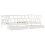 Daybed with Drawers without Mattress White 80x200 cm Solid Wood - Bargainia.com - 