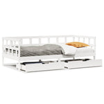 Daybed with Drawers without Mattress White 80x200 cm Solid Wood - Bargainia.com - 