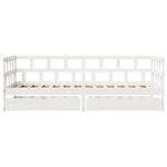 Daybed with Drawers without Mattress White 80x200 cm Solid Wood - Bargainia.com - 