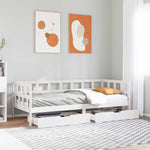 Daybed with Drawers without Mattress White 80x200 cm Solid Wood - Bargainia.com - 