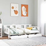Daybed with Drawers without Mattress White 80x200 cm Solid Wood - Bargainia.com - 