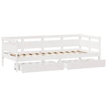 Daybed with Drawers without Mattress White 80x200 cm Solid Wood - Bargainia.com - 