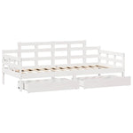 Daybed with Drawers without Mattress White 80x200 cm Solid Wood - Bargainia.com - 