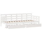 Daybed with Drawers without Mattress White 80x200 cm Solid Wood - Bargainia.com - 