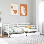 Daybed with Drawers without Mattress White 80x200 cm Solid Wood - Bargainia.com - 