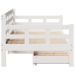 Daybed with Drawers without Mattress White 80x200 cm Solid Wood - Bargainia.com - 