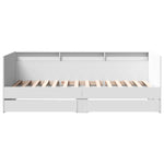 Daybed with Drawers without Mattress White 90x190 cm Single - Bargainia.com - 