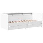 Daybed with Drawers without Mattress White 90x190 cm Single - Bargainia.com - 