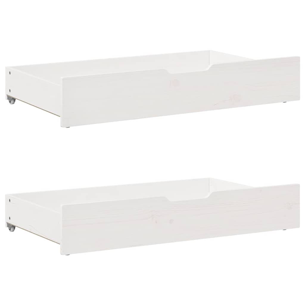Daybed with Drawers without Mattress White 90x190 cm Single Solid Wood - Bargainia.com - 