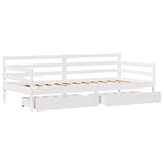 Daybed with Drawers without Mattress White 90x190 cm Single Solid Wood - Bargainia.com - 
