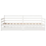 Daybed with Drawers without Mattress White 90x190 cm Single Solid Wood - Bargainia.com - 