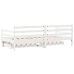 Daybed with Drawers without Mattress White 90x190 cm Single Solid Wood - Bargainia.com - 