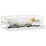 Daybed with Drawers without Mattress White 90x190 cm Single Solid Wood - Bargainia.com - 