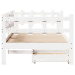 Daybed with Drawers without Mattress White 90x190 cm Single Solid Wood - Bargainia.com - 