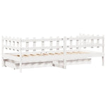 Daybed with Drawers without Mattress White 90x190 cm Single Solid Wood - Bargainia.com - 