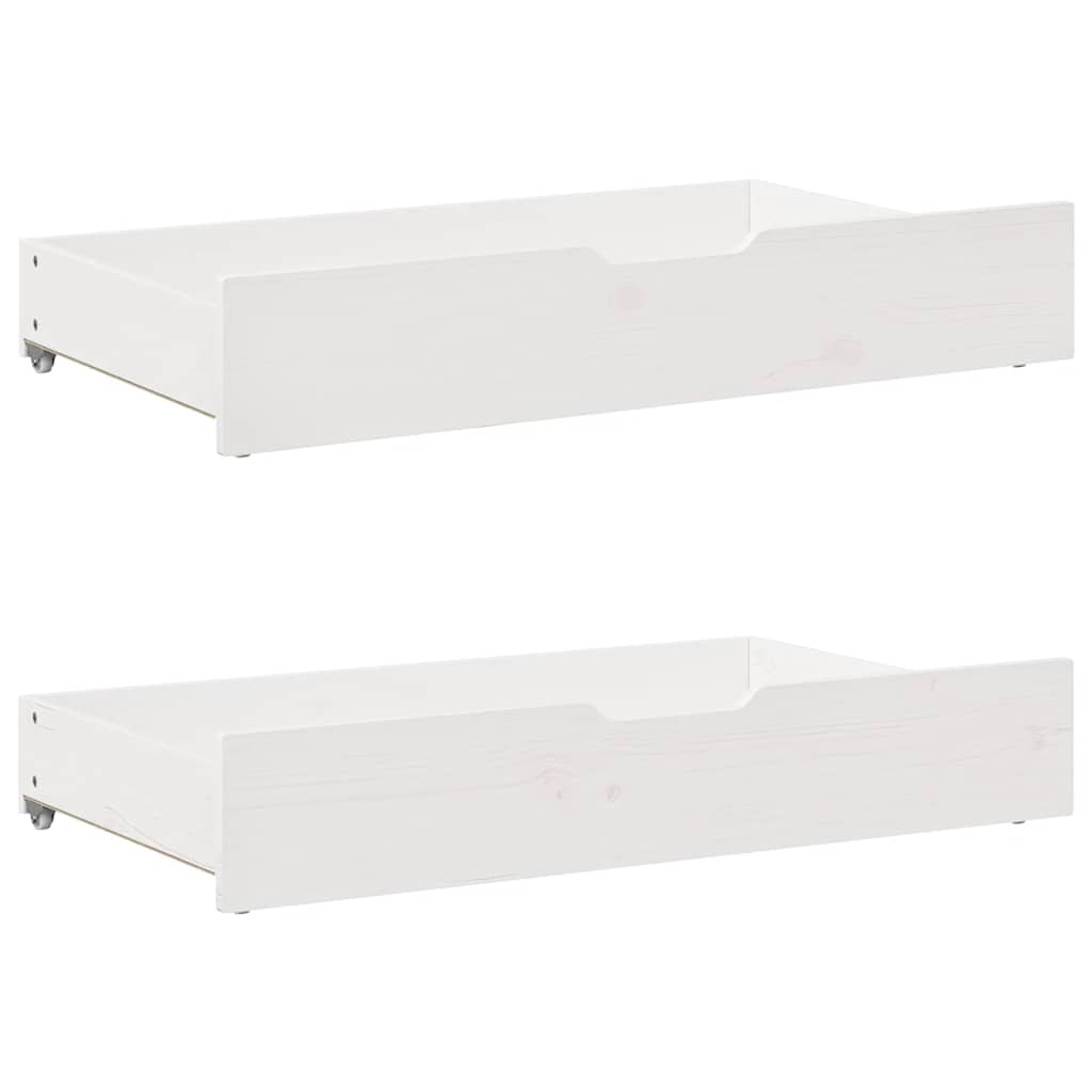 Daybed with Drawers without Mattress White 90x190 cm Single Solid Wood - Bargainia.com - 