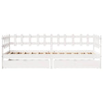 Daybed with Drawers without Mattress White 90x190 cm Single Solid Wood - Bargainia.com - 