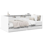 Daybed with Drawers without Mattress White 90x200 cm - Bargainia.com - 