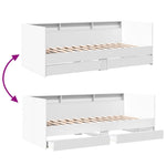 Daybed with Drawers without Mattress White 90x200 cm - Bargainia.com - 