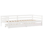Daybed with Drawers without Mattress White 90x200 cm Solid Wood - Bargainia.com - 