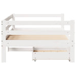 Daybed with Drawers without Mattress White 90x200 cm Solid Wood - Bargainia.com - 