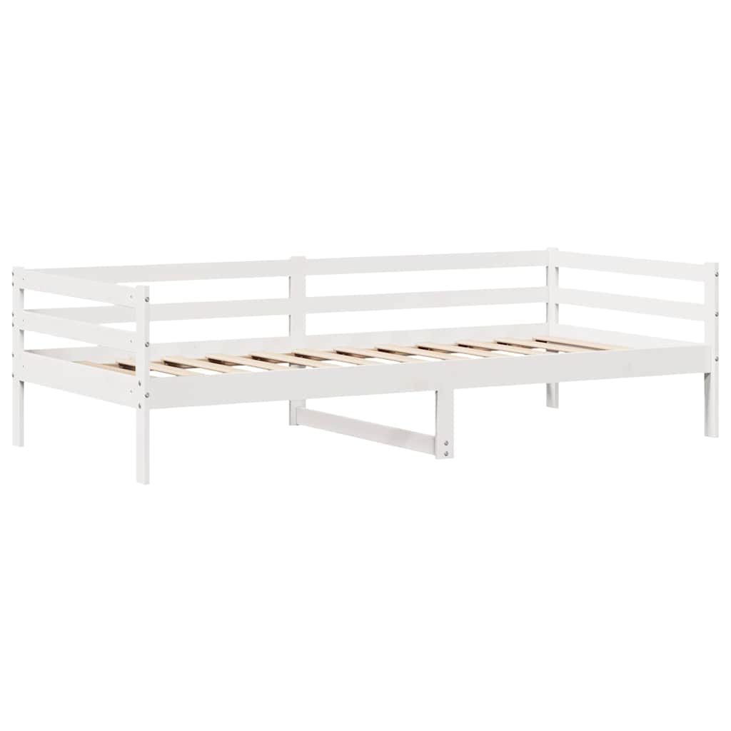 Daybed with Drawers without Mattress White 90x200 cm Solid Wood - Bargainia.com - 