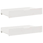 Daybed with Drawers without Mattress White 90x200 cm Solid Wood - Bargainia.com - 