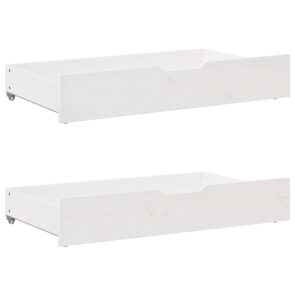 Daybed with Drawers without Mattress White 90x200 cm Solid Wood - Bargainia.com - 