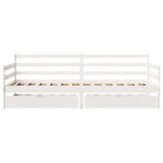 Daybed with Drawers without Mattress White 90x200 cm Solid Wood - Bargainia.com - 