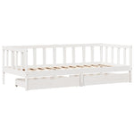 Daybed with Drawers without Mattress White 90x200 cm Solid Wood - Bargainia.com - 