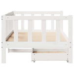 Daybed with Drawers without Mattress White 90x200 cm Solid Wood - Bargainia.com - 