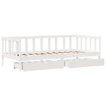 Daybed with Drawers without Mattress White 90x200 cm Solid Wood - Bargainia.com - 