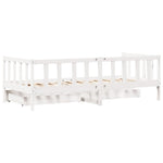 Daybed with Drawers without Mattress White 90x200 cm Solid Wood - Bargainia.com - 