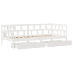 Daybed with Drawers without Mattress White 90x200 cm Solid Wood - Bargainia.com - 