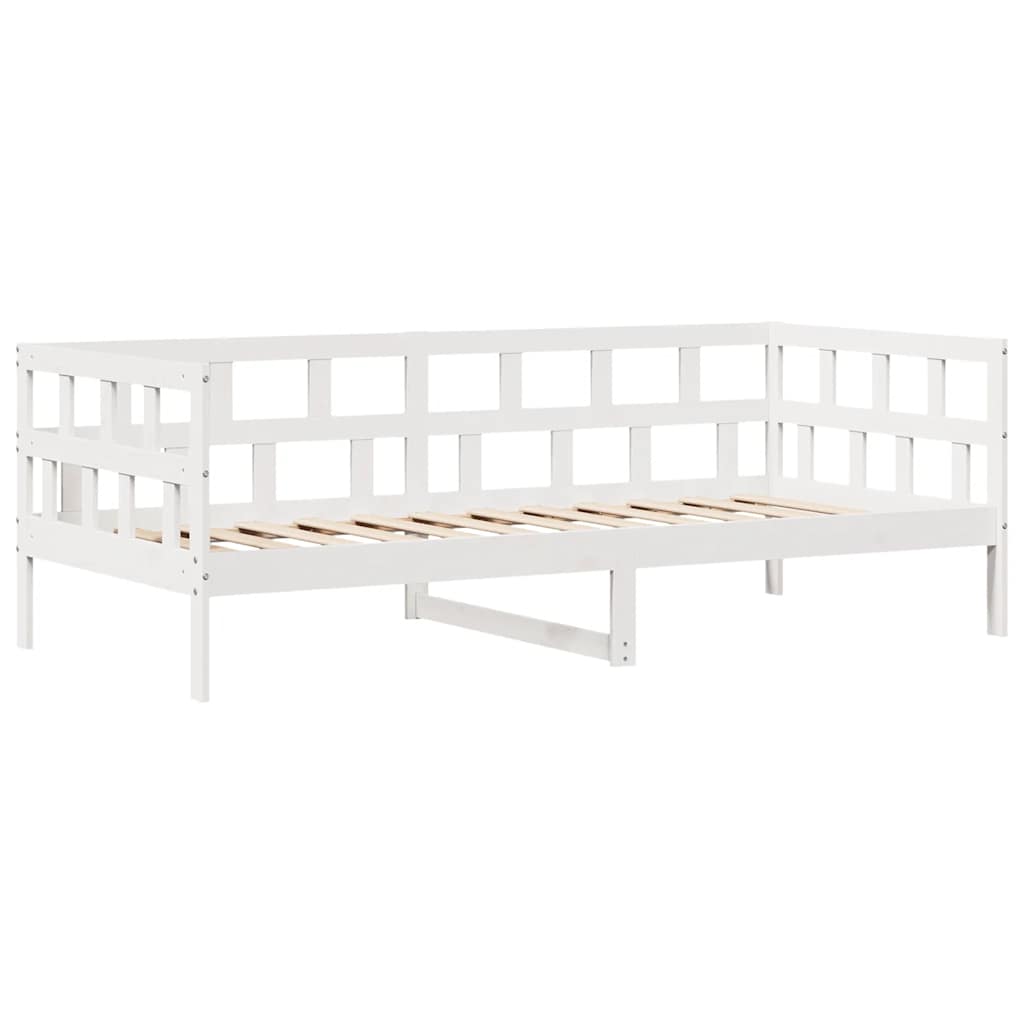 Daybed with Drawers without Mattress White 90x200 cm Solid Wood - Bargainia.com - 