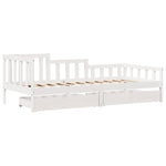 Daybed with Drawers without Mattress White 90x200 cm Solid Wood - Bargainia.com - 