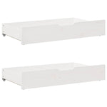 Daybed with Drawers without Mattress White 90x200 cm Solid Wood - Bargainia.com - 