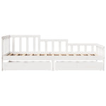 Daybed with Drawers without Mattress White 90x200 cm Solid Wood - Bargainia.com - 