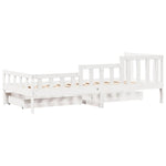 Daybed with Drawers without Mattress White 90x200 cm Solid Wood - Bargainia.com - 