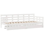 Daybed with Drawers without Mattress White 90x200 cm Solid Wood - Bargainia.com - 