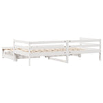 Daybed with Drawers without Mattress White 90x200 cm Solid Wood - Bargainia.com - 